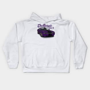 Challenger Srt-8 Purple Stripe Front Kids Hoodie